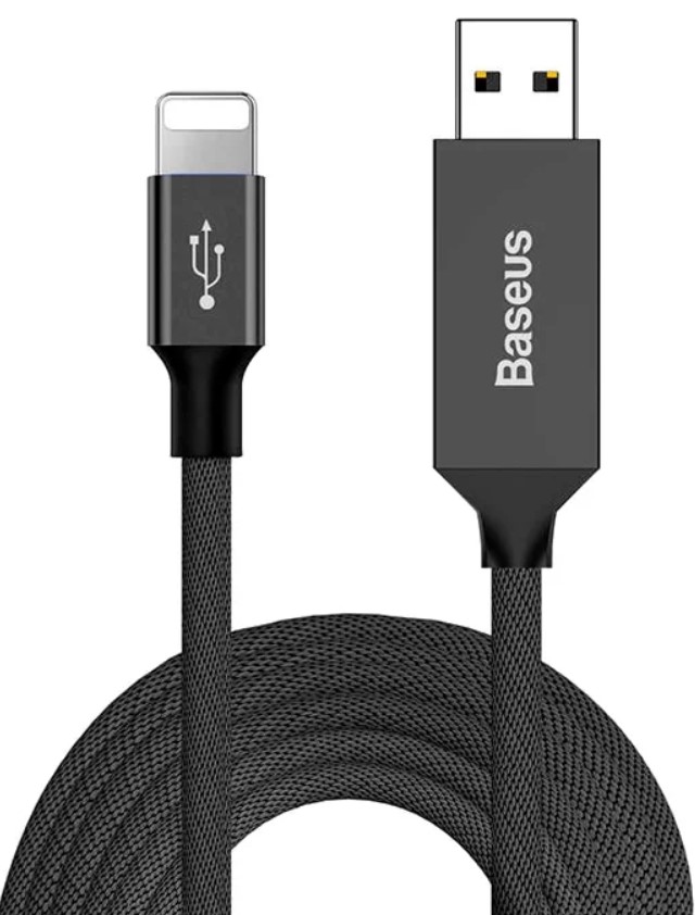 Кабель Lightning Baseus CALYW-M01 Artistic striped USB cable For iP 2A 5м Black (Черный)
