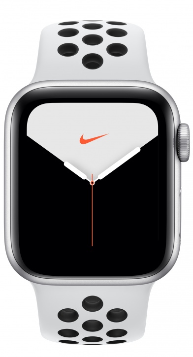 Умные часы Apple Watch Series 5 GPS 40mm Aluminum Case with Nike Sport Band Silver (Серебристый/чистая платина/черный)