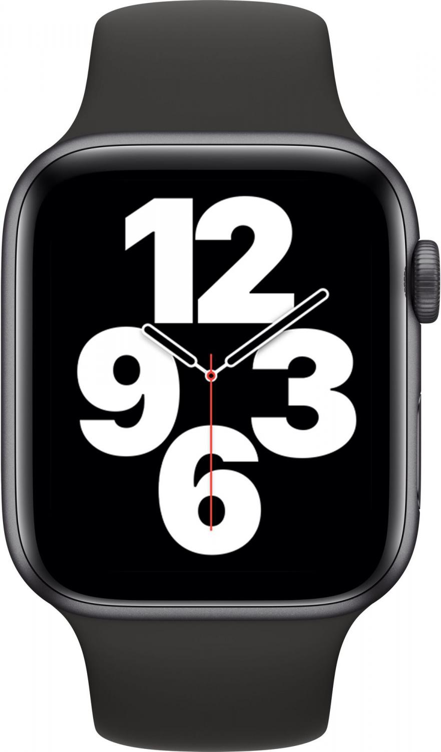 Умные часы Apple Watch SE GPS 44mm Aluminum Case with Sport Band Space Gray (Серый космос/черный)