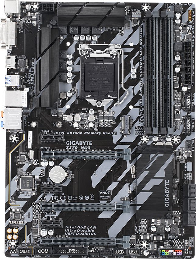 Материнская плата Gigabyte Z370 HD3, ATX, Retail