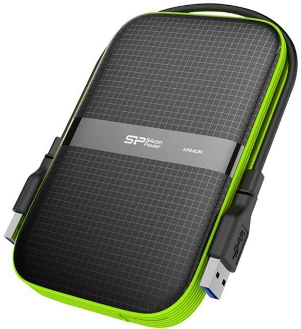 Внешний HDD Silicon Power Armor A60  Черный/зеленый (sp040tbphda60s3k)