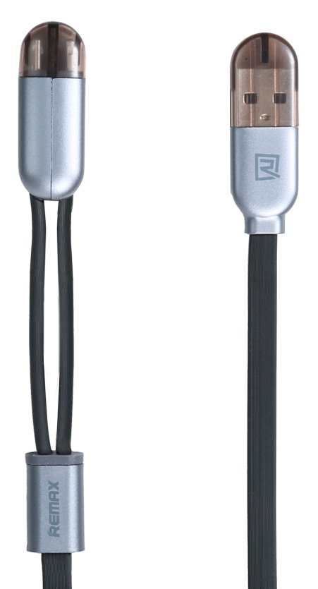 Кабель USB Remax 1м RC-025t (Различные цвета) Плоский 2в1