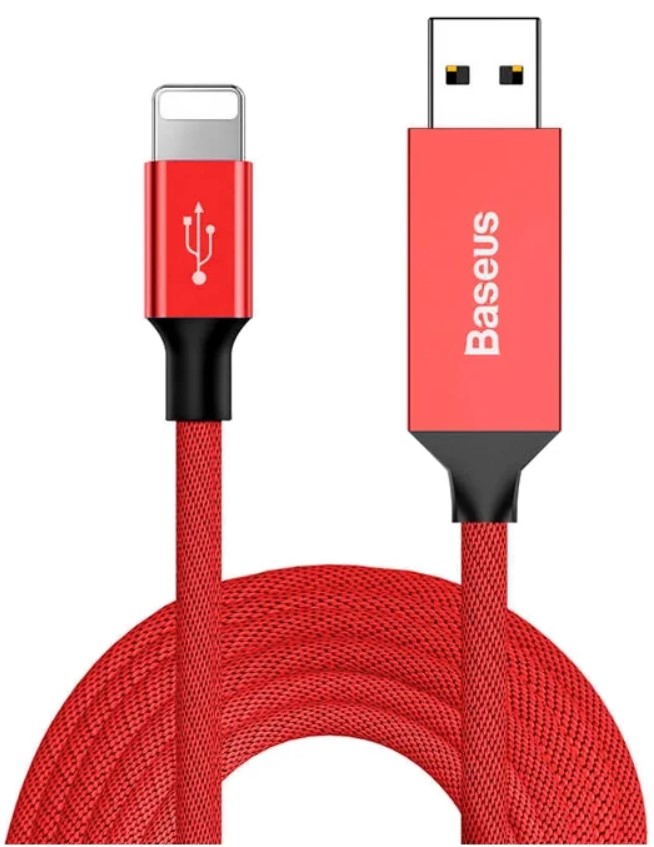 Кабель Lightning Baseus CALYW-M09 Artistic striped USB cable For iP 2A 5м Red (Красный)